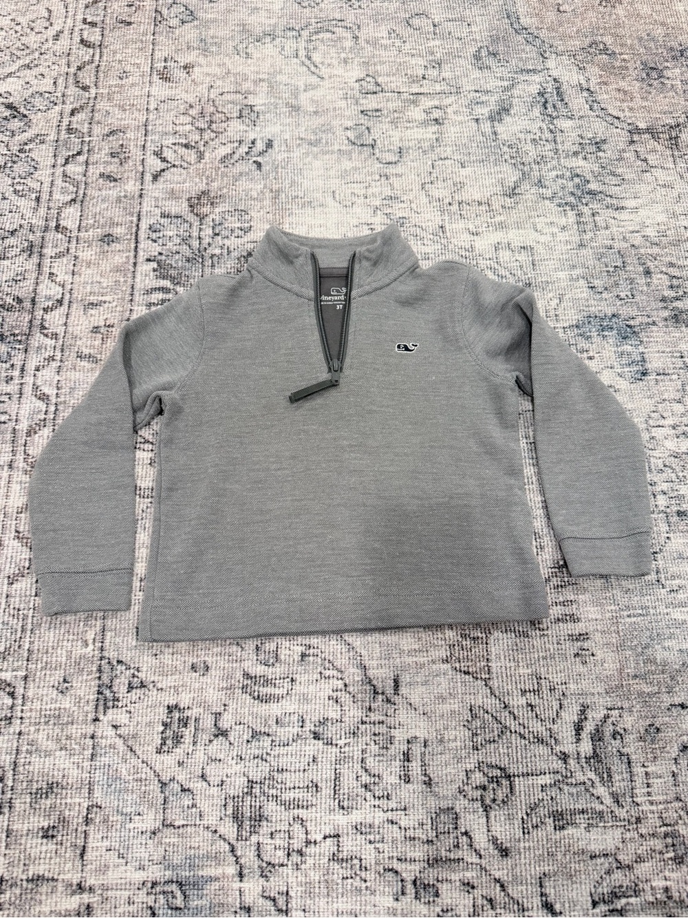 Vineyard Vines Kids' Heather Gray Quarter-Zip Pullover
